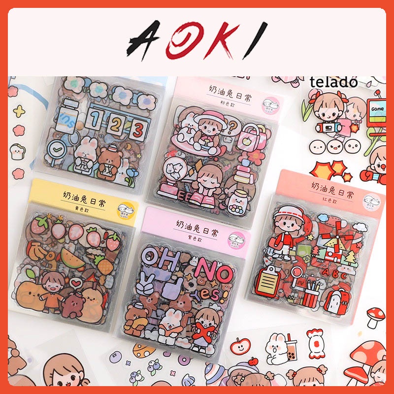 Hot 1 Miếng Sticker 2D chỉ 1K Siêu Dễ Thương Để Dán Bình Nước Sách Vở Sổ Sách Cực Xinh Phù Hợp Cho mọi người
