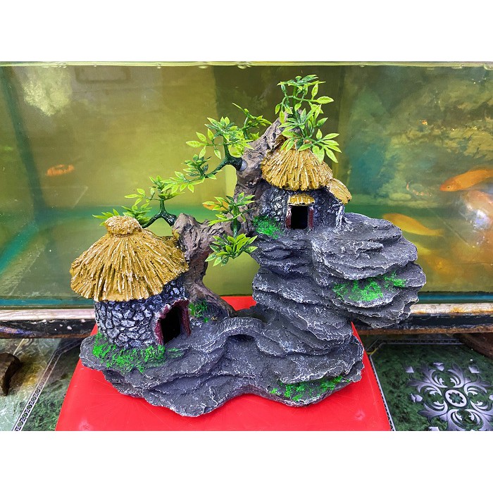 TIỂU CẢNH TRANG TRÍ HỒ CÁ NON BỘ 21X8X21CM