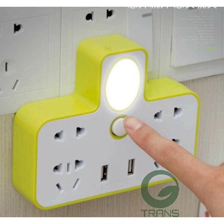 Ổ Cắm Điện Đa Năng Kiêm Đèn Ngủ 2 Cổng Usb
