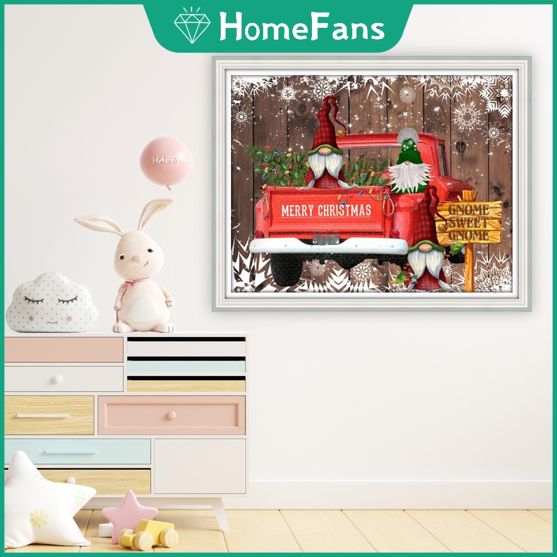 Bộ tranh đính đá 5D họa tiết ông già noel hoạt hình độc đáo DIY