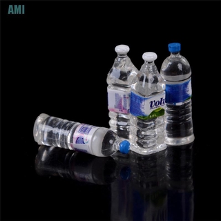 [D] 4Pcs Dollhouse Miniature Bottled Mineral Water 1/6 1/12 Scale Model Home Decor (ghg)