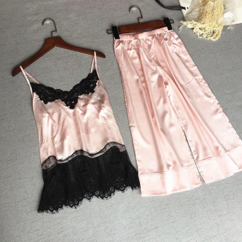 Bộ đồ ngủ lửng pha ren cao cấp