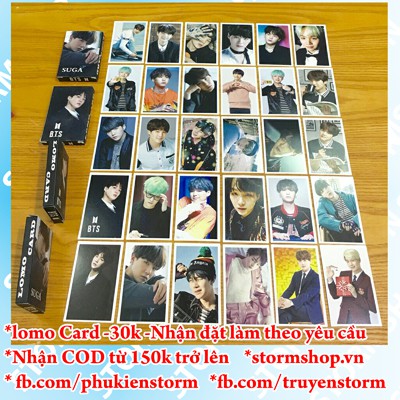 Lomo card BTS -30 hình kích thước 5,8cmx8,8cm .Combo 2 hộp--Nhận làm theo yêu cầu