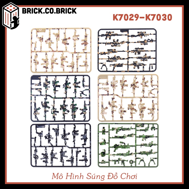 Súng Đồ Chơi Lắp Ráp Mô Hình Cho Bé Phụ Kiện Army Phụ Kiện MOC K7030