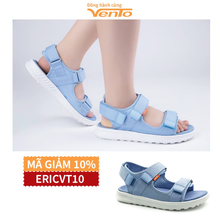 Sandal VENTO nữ NB02 - Blue (màu xanh) - dép sandal đi học đi làm, đế bệt, phom nhỏ gọn