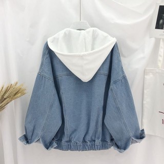 ♘☸✺Áo Khoác Jean Có Mũ Trùm Phong Cách Hàn Quốc Thời Trang Cho Nữ
