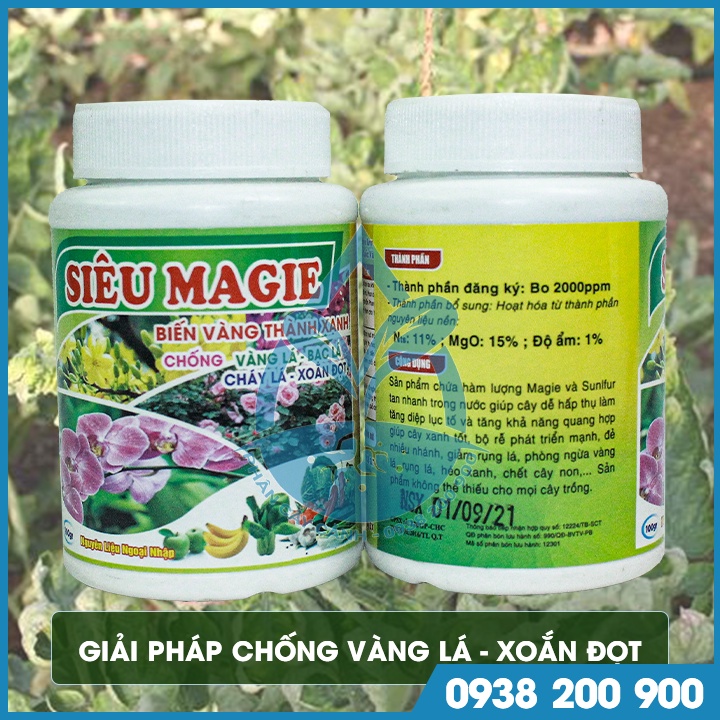 Phân bón siêu Magie chai 100 gram - Biến vàng thành xanh, chống vàng lá, bạc lá, xoắn đọt