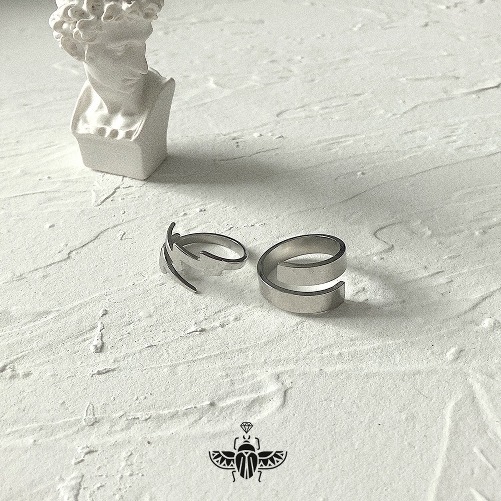 Nhẫn Thép Titan Thiết Kế Đơn Giản Cá Tính Cho Nam Nữ