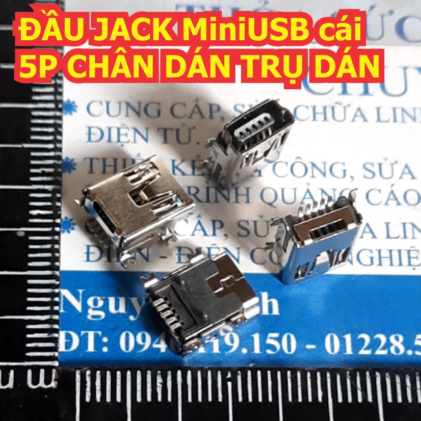 20 cái ĐẦU JACK MiniUSB cổng cái 5P CHÂN DÁN TRỤ DÁN kde2757