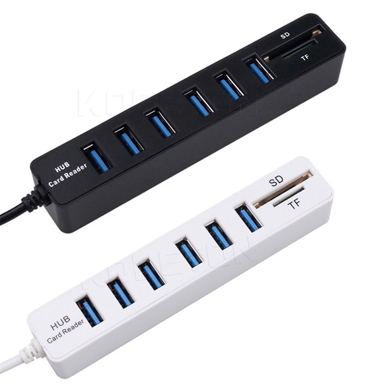 Bộ chia usb 6 cổng có khe đọc thẻ nhớ tốc độ nhanh chất lượng cao