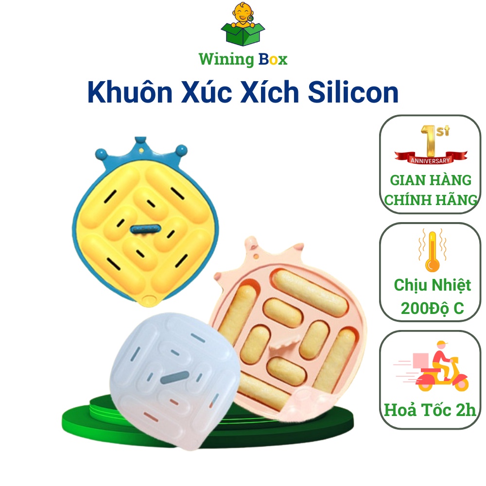 Khuôn xúc xích silicon chịu nhiệt làm xúc xích, lạp xưởng cho bé ăn dặm mẫu 2024 Winingbox