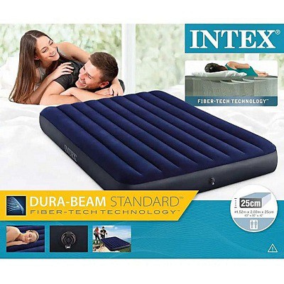Đệm hơi đôi công nghệ mới 1m37x191x25cm chính hãng INTEX 64758, Bơm tay, Bơm điện, BẢO HÀNH 12 THÁNG