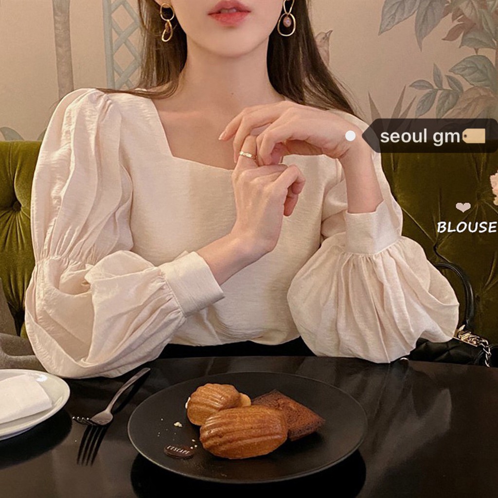 (ORDER) Áo sơ mi nữ tay phồng cổ vuông ngọt ngào style retro Pháp nhẹ nhàng sang trọng (Phong cách mới 2020)