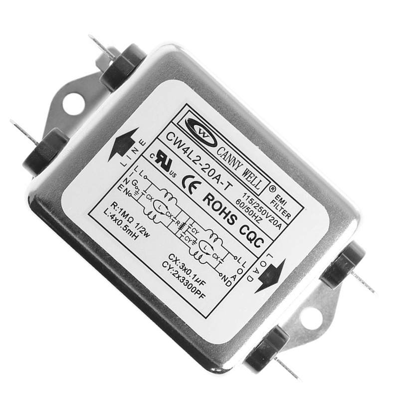 Bộ Lọc Nguồn Điện Cw4L2-20A-T Monophasic Ac 220v 50 / 60 Hz