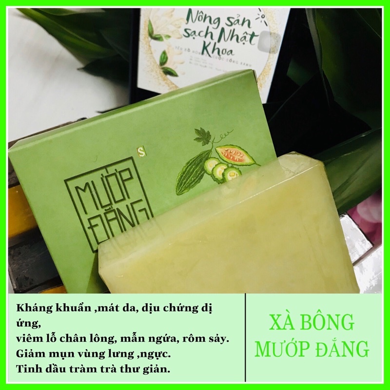  Soap, xà bông mướp đắng sinh dược organic ,xà phòng làm dịu dị ứng, mát da, ngừa mụn.