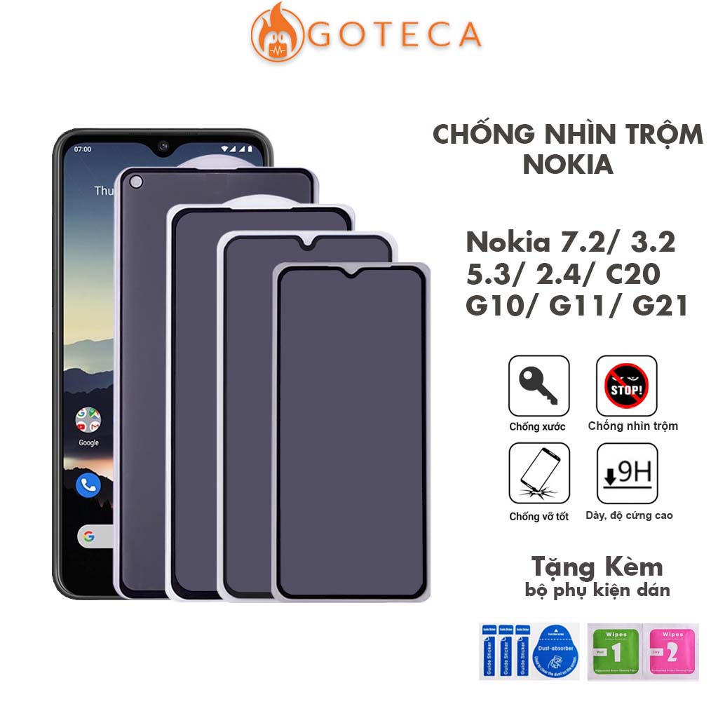 Kính cường lực Chống nhìn trộm Nokia C21+ C31 C30 G11+ G21 G10 c20 5.3 2.4 7.2 3.2 Dày dặn bảo vệ sự riêng tư - [CNT]