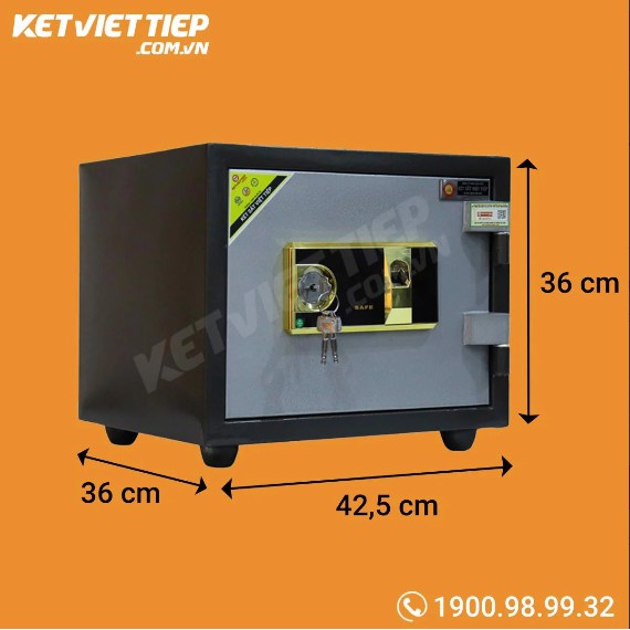Két Sắt Mini Thông Minh Việt Tiệp Vân Tay (Chỉ Cần Mở Bằng Vân Tay) Sang Trong Bảo Mật K215BLN Freeship Toàn Quốc