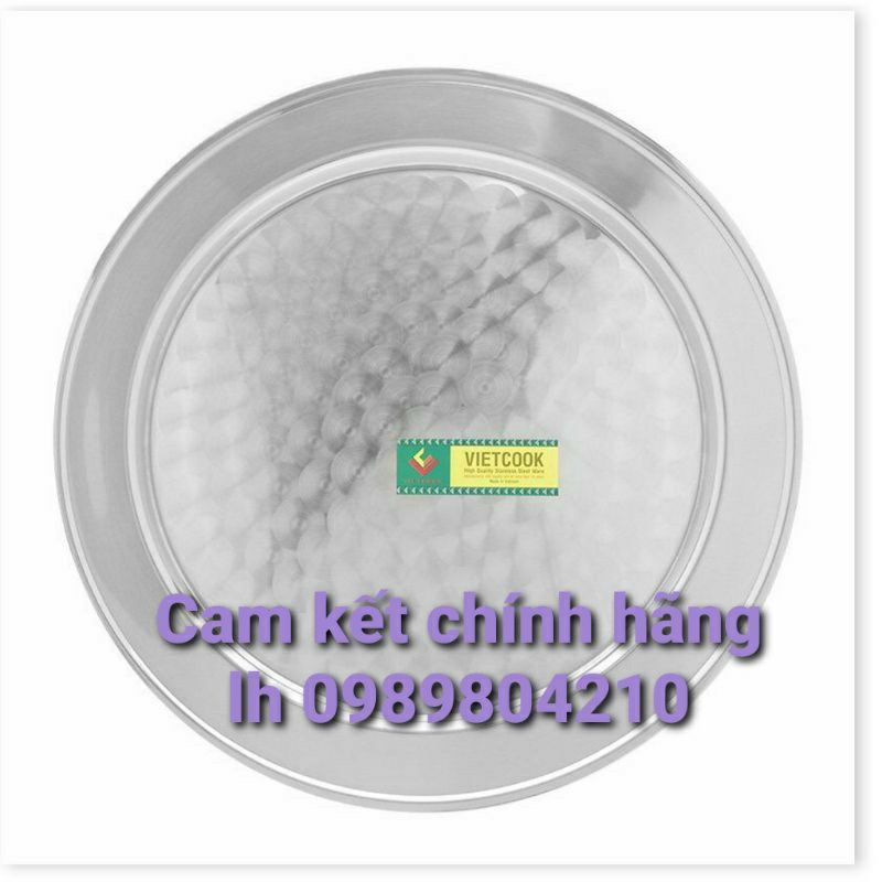 Mâm inox tròn ,mâm tròn inox ,mâm cơm inox ,mâm vành 304 đủ size 52,56(KHÔNG RỈ CHÍNH HÃNG VIETCOOK MADE VN)