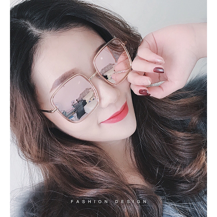 Kính Mát Samjune 6298 Gọng Vuông Chống Tia UV 400 Phong Cách Vintage Cho Nam Và Nữ