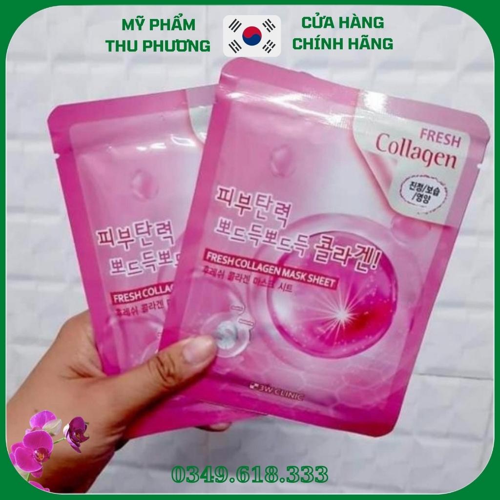 5 Mặt nạ Collagen dưỡng da Mỹ phẩm thiên nhiên chăm sóc da chính hãng Hàn Quốc 3W Clinic Fresh Collagen mask sheet