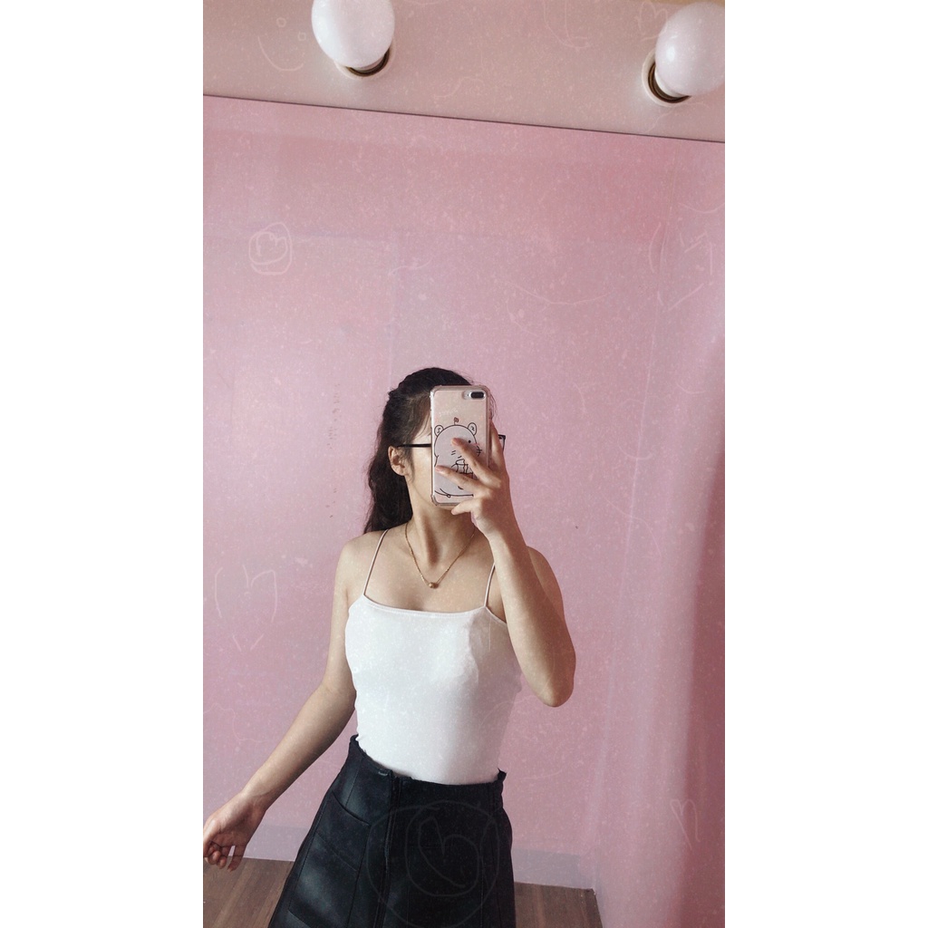 Áo hai dây Bape sợi bún ôm body chất bozip co giãn full 2 màu