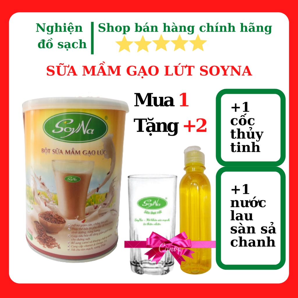 sữa gạo lứt Soyna 400g, dành cho người già, giảm cân, tiểu đường, mỡ máu