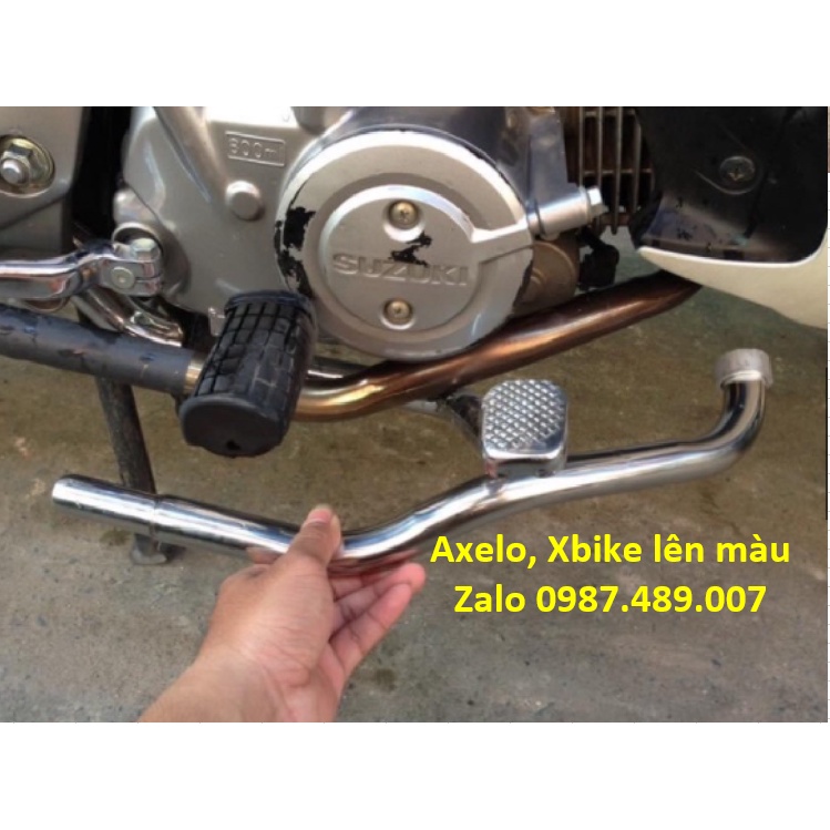 Cổ pô inox Suzuki Axelo, Xbike Inox 304, dày 1.5mm, phi 22