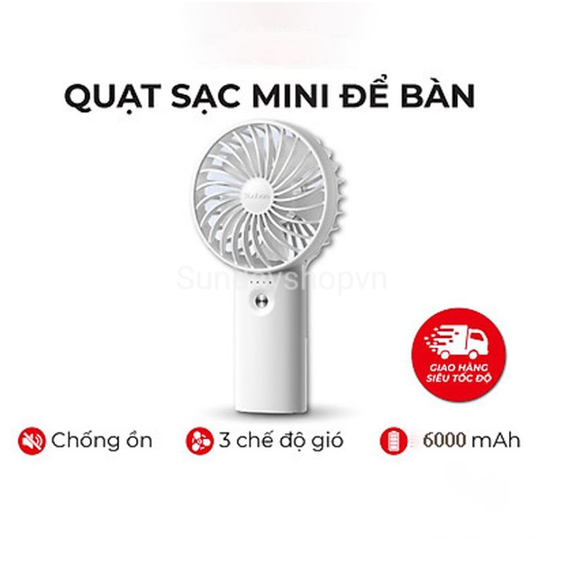 Quạt cầm tay Yoobao tích điện F3 pro 6000mAh kiêm sạc dự phòng tích điện hàng chính hãng