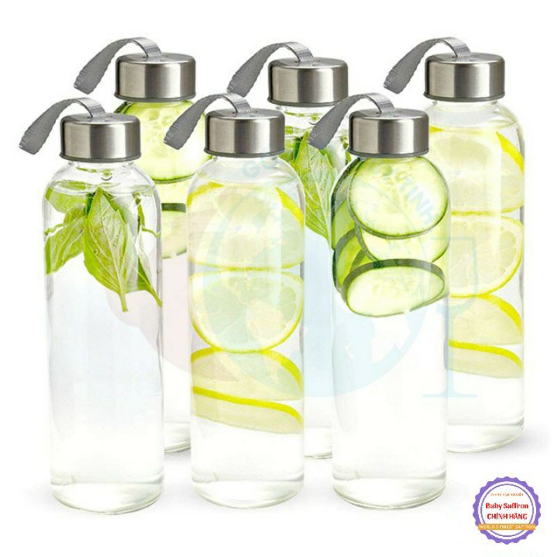 Bình nước thủy tinh - Bình detox 500ml có dây xách | BigBuy360 - bigbuy360.vn