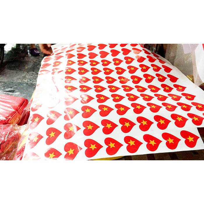 sticker dán mặt cổ vũ bóng đá
