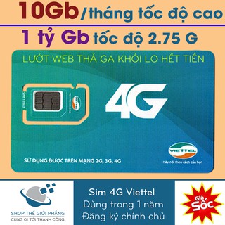 sim 4g viettel tặng 10gb/tháng tốc độ cao