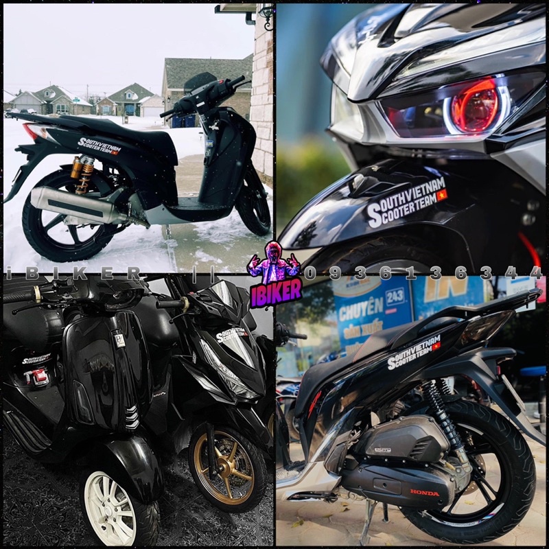 Tem logo sticker SOUTH VIETNAM SCOOTER TEAM / sticker FAKE TAXI chất liệu decal xe chính hãng chống thấm nước dán xe