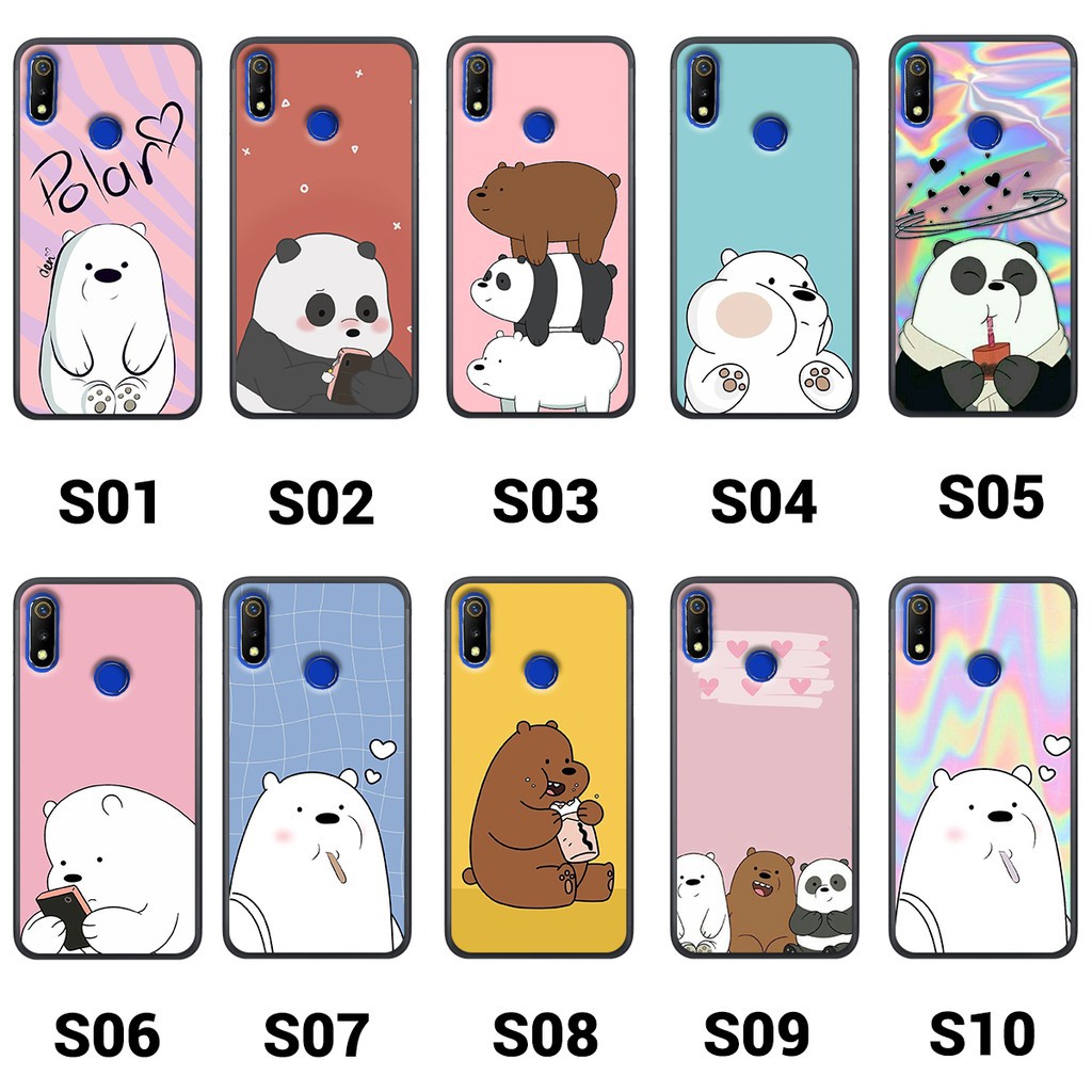 [HOT] ỐP LƯNG REALME 1-REALME 2-REALME 3 IN WE BARE BEARS - SIÊU BỀN - SIÊU ĐẸP