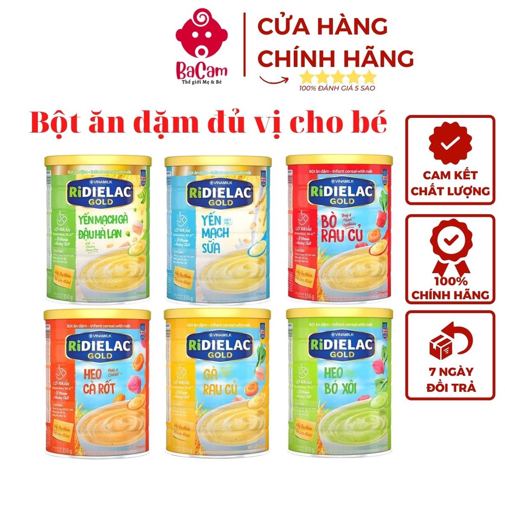 Bột ăn dặm RIDIELAC Đủ Vị ( hộp thiếc 350g )