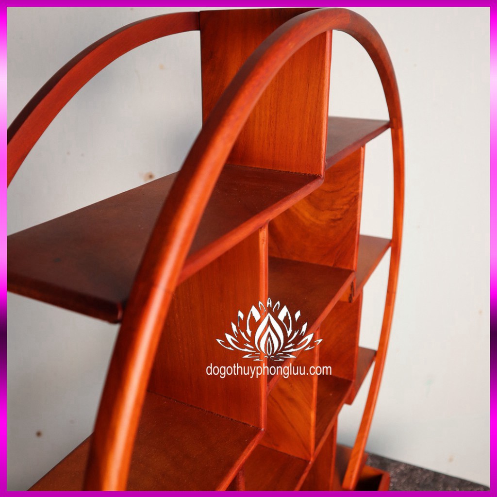 Kệ tròn kiểu mini gia dụng gỗ gõ cao cấp sang trọng 67x60 sâu 15