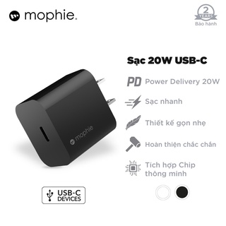 Sạc nhanh mophie pd 20w 1 usb-c - bảo hành 24 tháng 1 đổi 1 - hàng chính hãng