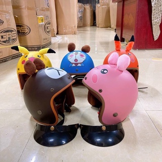 NÓN 3/4 Gấu Nâu Và pikachu