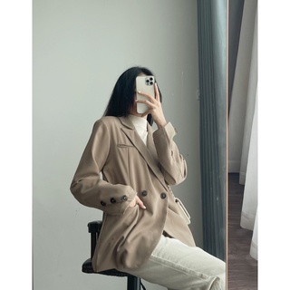 Centa blazer - áo blazer mix khuy tay regen