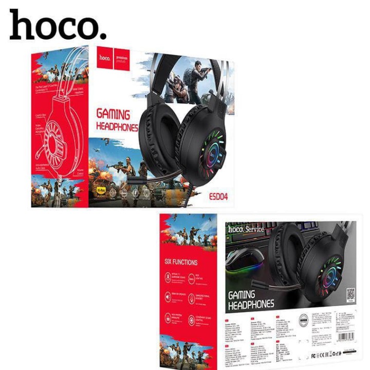 Tai Nghe Chụp Tai Gaming Hoco ESD04 , kèm míc đàm thoại , đèn led siêu đẹp , bảo hành chính hãng