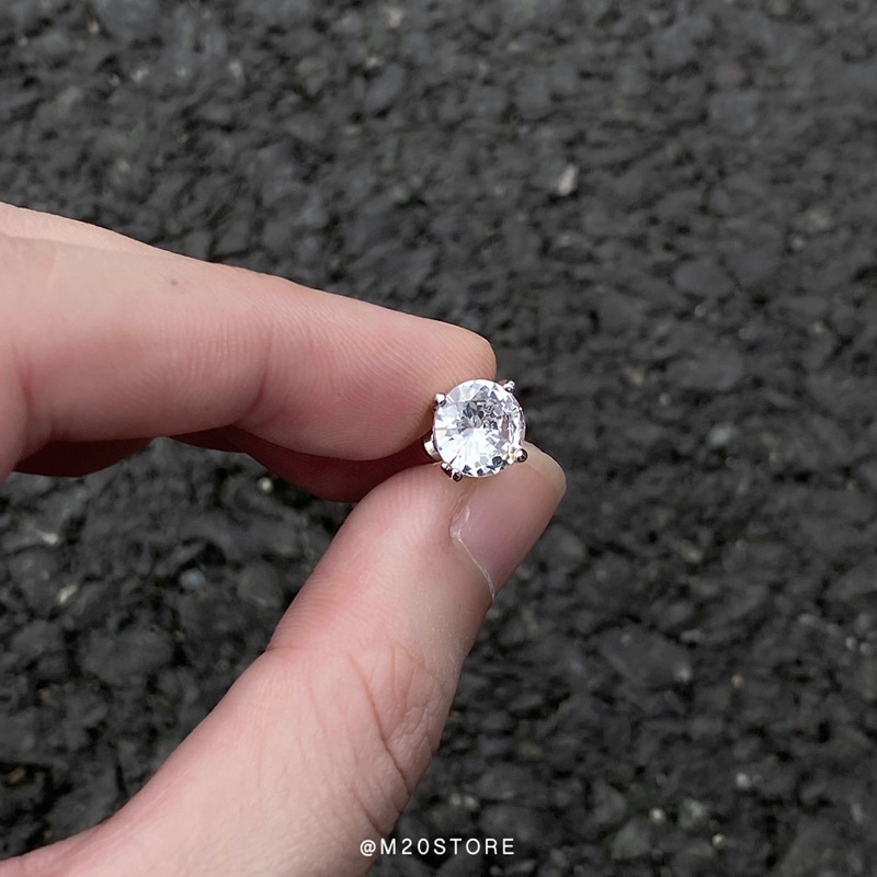 Khuyên Tai Nụ Titan Đính Đá Zircon Chống Gỉ, Bông Tai Unisex Dành Cho Nam Và Nữ