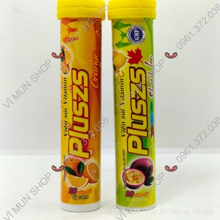 Pluszs viên sủi vị chanh leo - Cam tuýp 20 viên