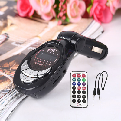 Tẩu phát nhạc MP3 qua sóng FM LCD trên xe hơi không dây có remote