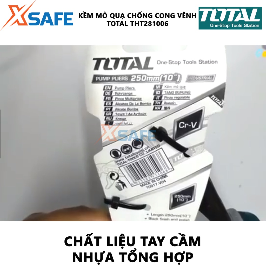 Kềm mỏ quạ TOTAL THT281006 Kìm mỏ quạ kích thước 250mm,chất liệu thép CR-V đen bóng -