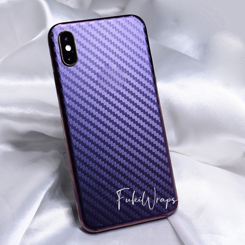 Tấm Dán Skin mặt sau Carbon Chuyển Sắc Full Viền Dành cho 13prm , 12prm , 11prm , x , xsm , 6p , 7p , 8p - FukiShop