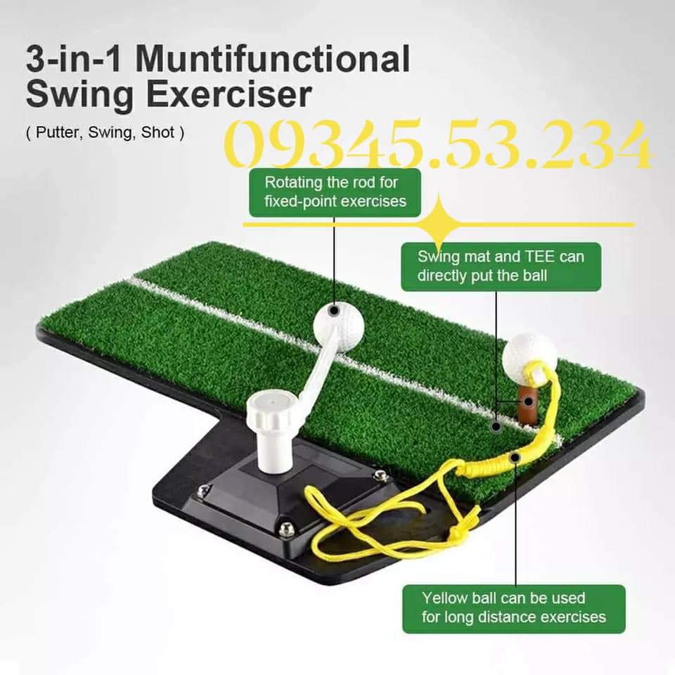 THẢM TẬP SWING GOLF 3 TRONG 1 - Thảm Hỗ Trợ Tập Swing Tại Nhà Hoặc Văn Phòng - Phụ Kiện Golf