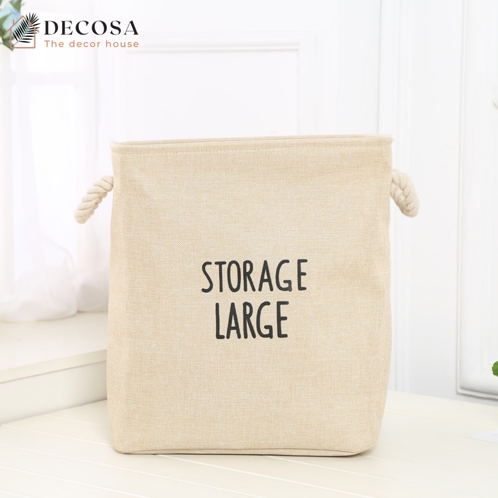 Giỏ đựng đồ giặt vải bố 2 lớp có quai xách storage DECOSA
