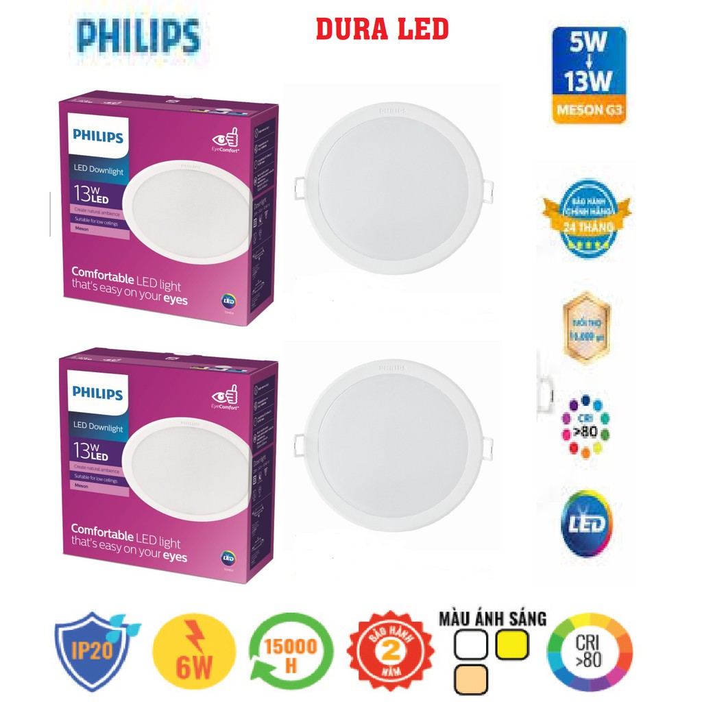 Bộ đèn LED PHILIPS Âm Trần MESON G3 (594xx) - [HÀNG CHÍNH HÃNG] - Giá cạnh tranh, ánh sáng đồng đều