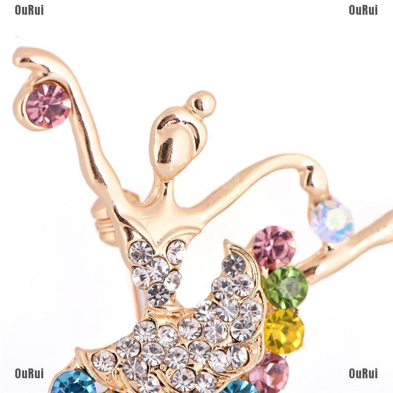 (FCC) Ghim Cài Áo Hình Cô Gái Nhảy Múa Đính Đá Dễ Thương (Chúng Tôi