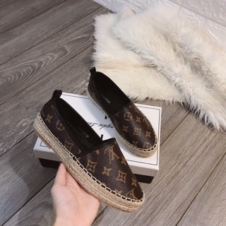 Giày slip on lv nâu ( hàng sẵn )
