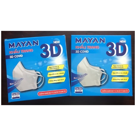 Khẩu trang 3D Mayan (hộp 10 cái) | BigBuy360 - bigbuy360.vn